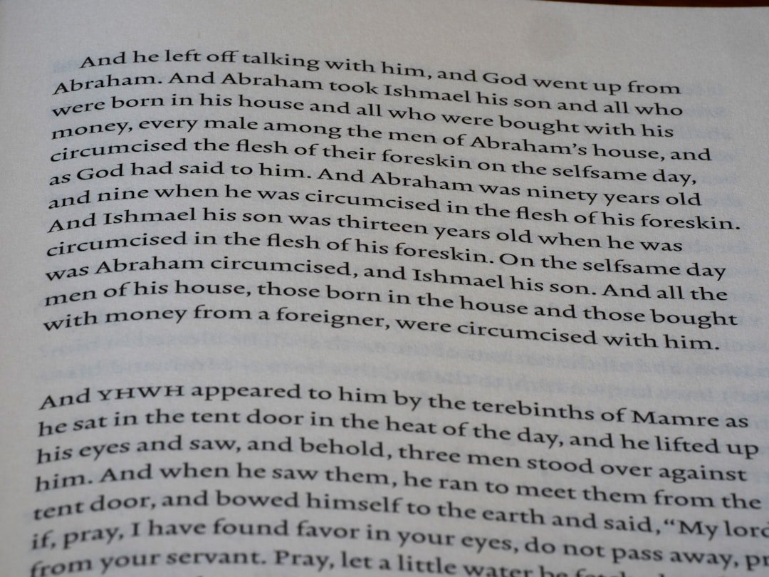 Close-up of text from a religious book.
