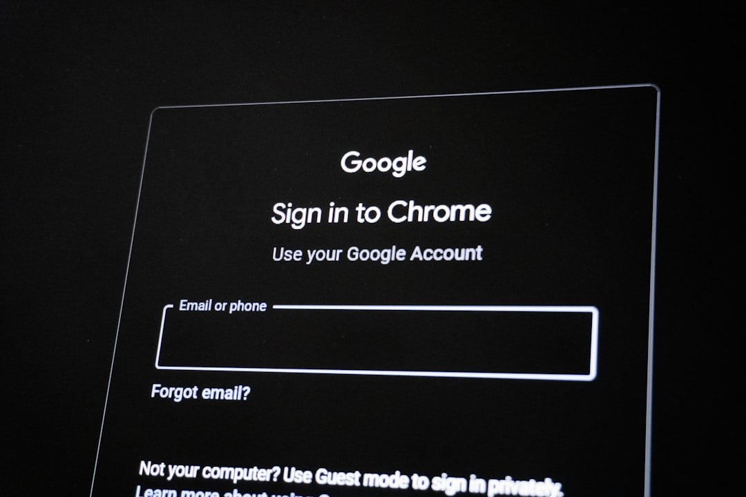 Google chrome sign-in screen with email field.
