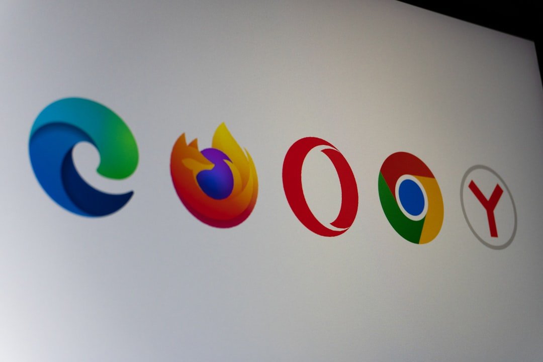 Logos of popular web browsers displayed on a screen.