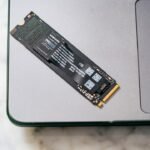A close up of a laptop on a table